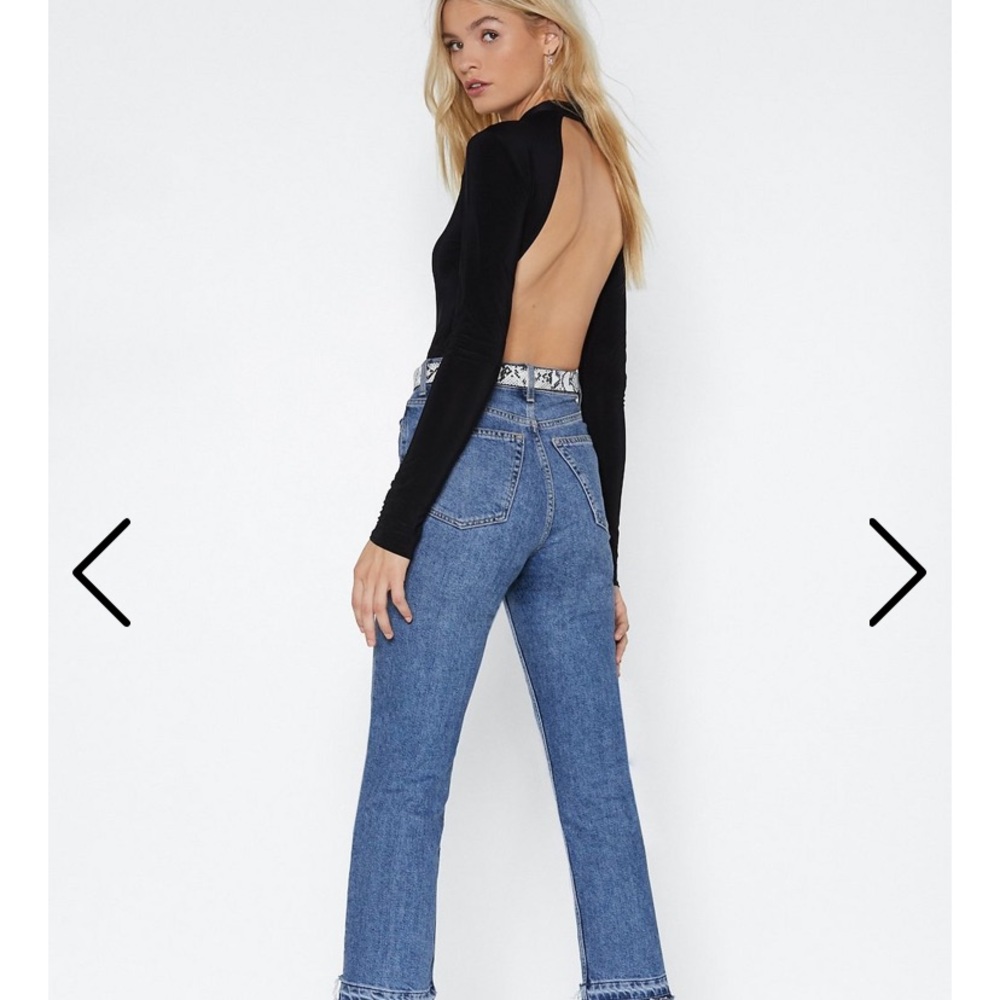 NASTY GAL Open Back Black Bodysuit - Picture 3 of 8